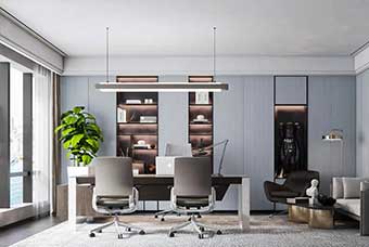 黑河轻奢风格-书房