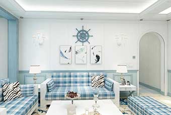 黑河地中海风格-客厅