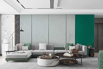 黑河轻奢风格-客厅